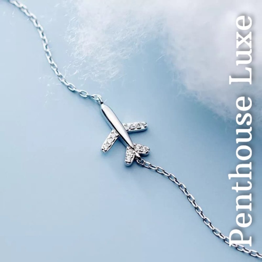 FINAL RESTOCK!! Airplane Silver Bracelet - Picture 2 of 3